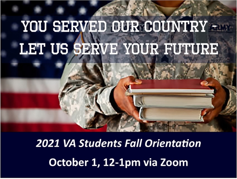 image of information for 2021 fall va students orientation